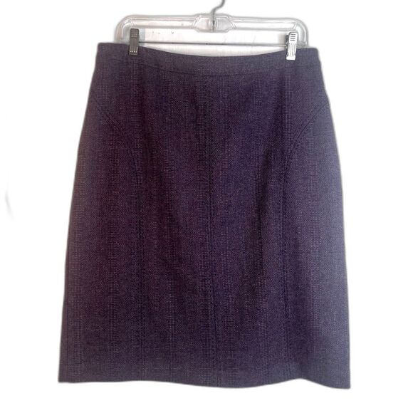 Coldwater Creek Tweed Wool Blend Pencil Skirt Business Classic Size 12 Purple - Picture 1 of 11
